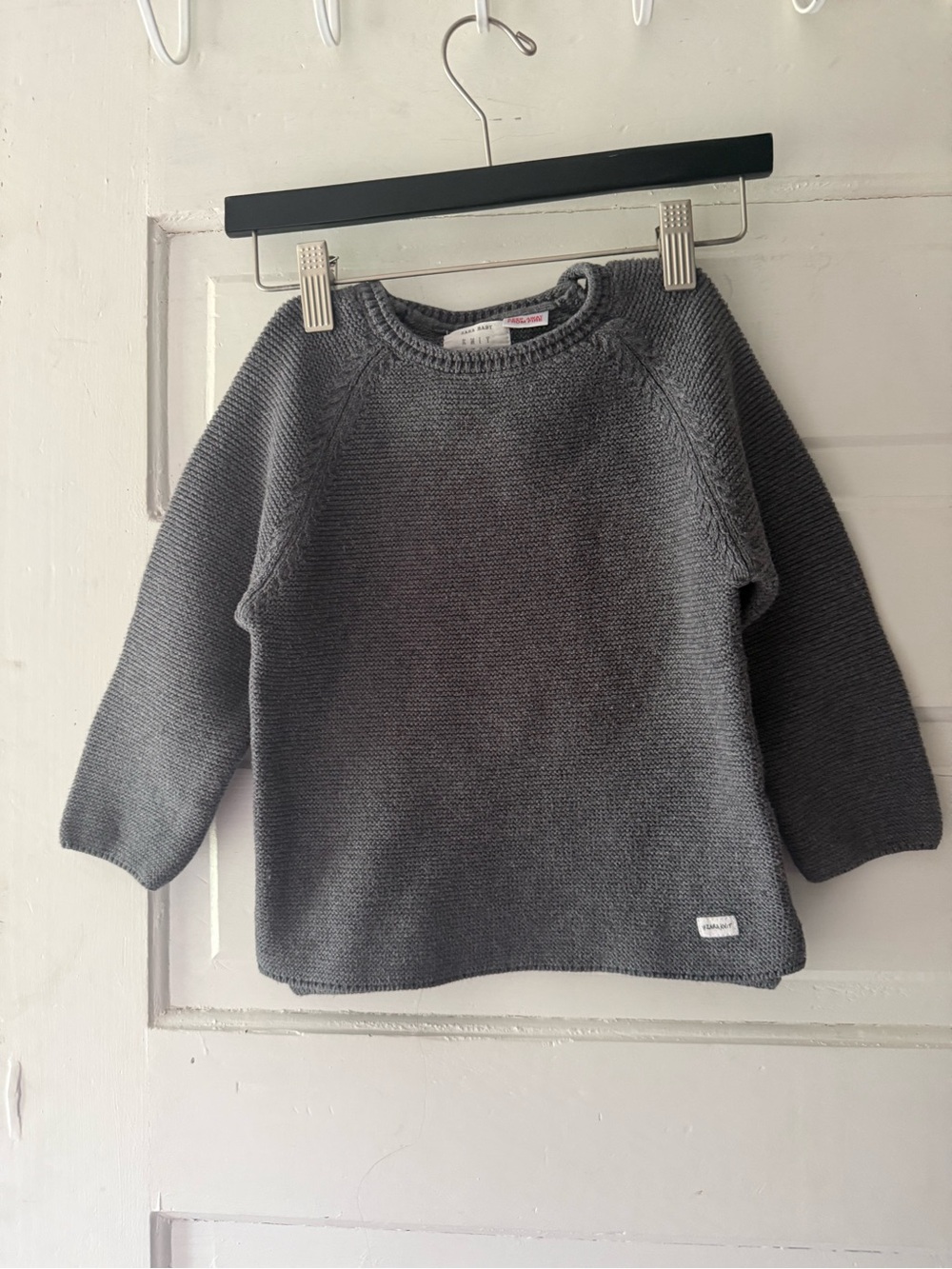 Zara Baby Gray Crewneck Knit Sweater